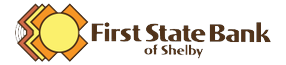 The First State Bank of Shelby logo