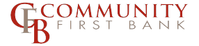 Community First Bank logo